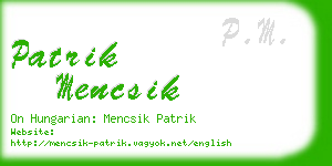 patrik mencsik business card